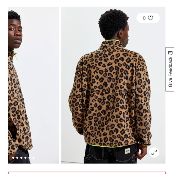 UO Polar Fleece Half-Zip Animal Print Sweatshirt - Picture 7 of 10